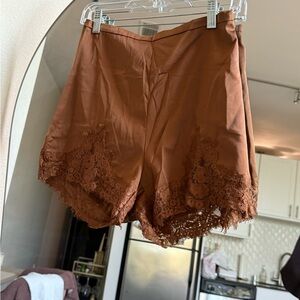 Amazon Women's High Waist Brown Lace Shorts